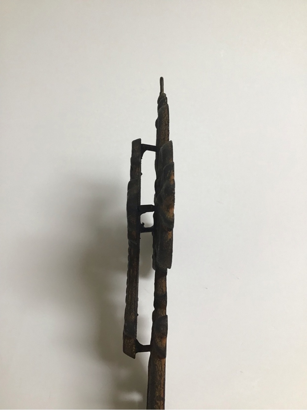 Cast Iron Double Cross Ornate Religious Primitive Rustic Heavy Wall or Garden - Picture 3 of 16